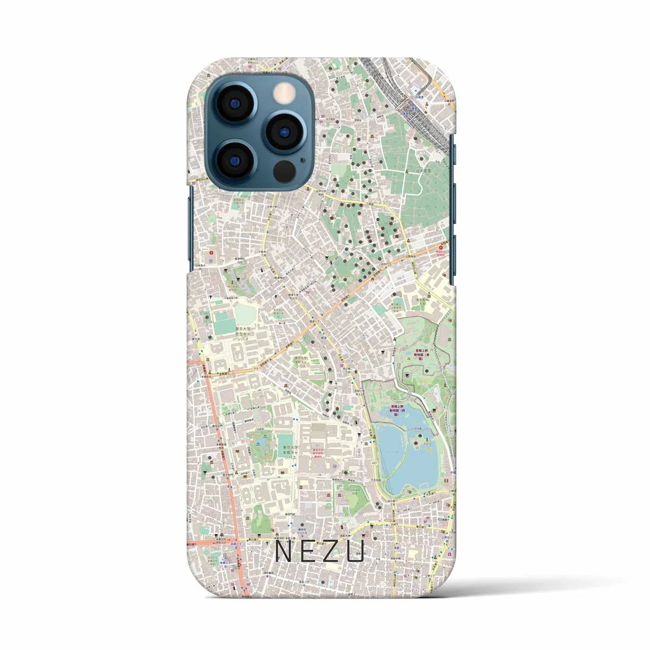 【根津(東京都)】地図柄iPhoneケース(バックカバータイプ)
