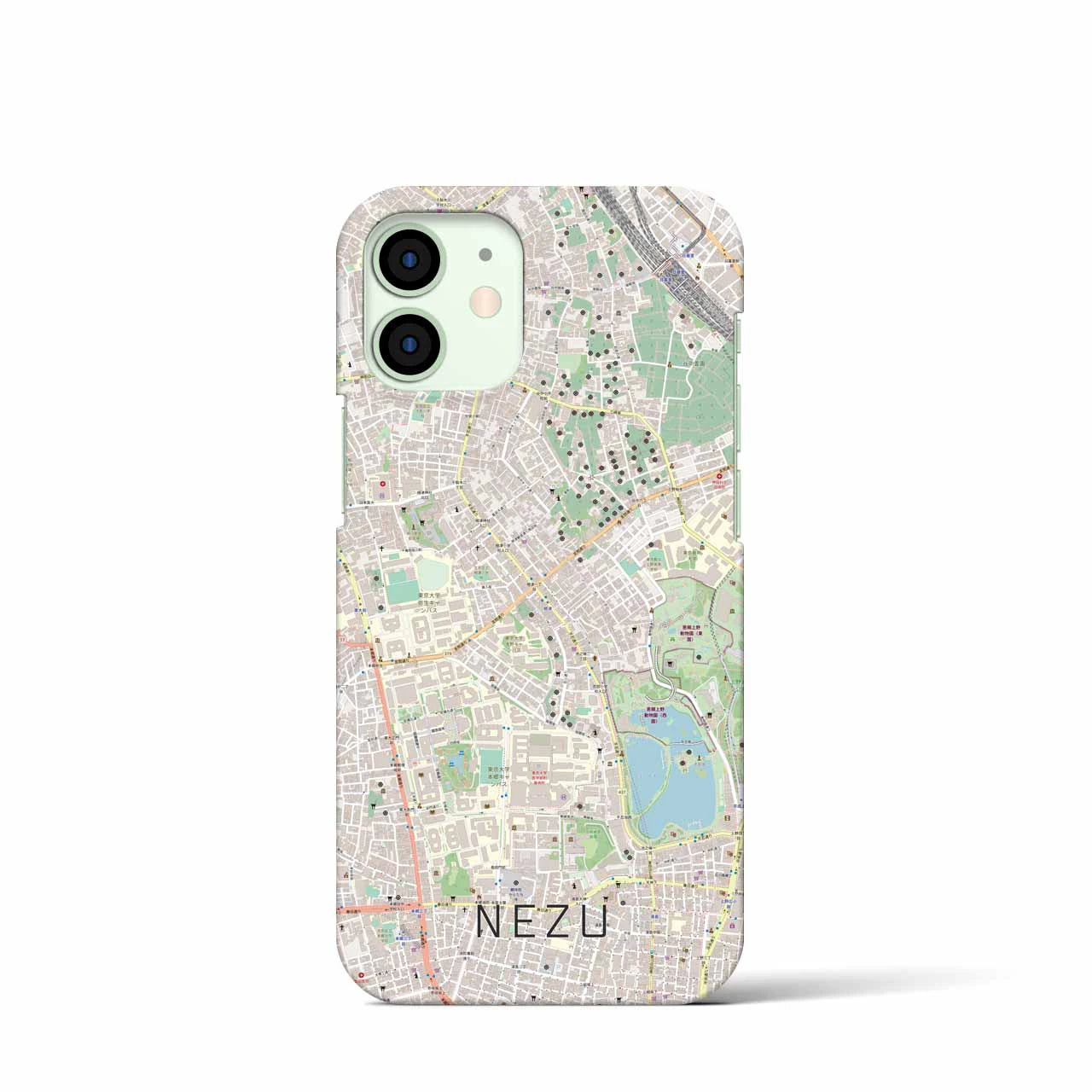 【根津(東京都)】地図柄iPhoneケース(バックカバータイプ)