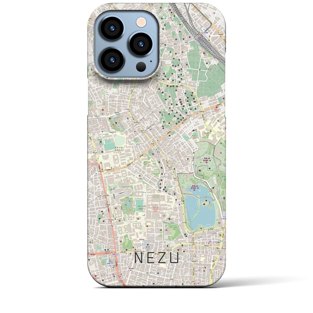 【根津(東京都)】地図柄iPhoneケース(バックカバータイプ)