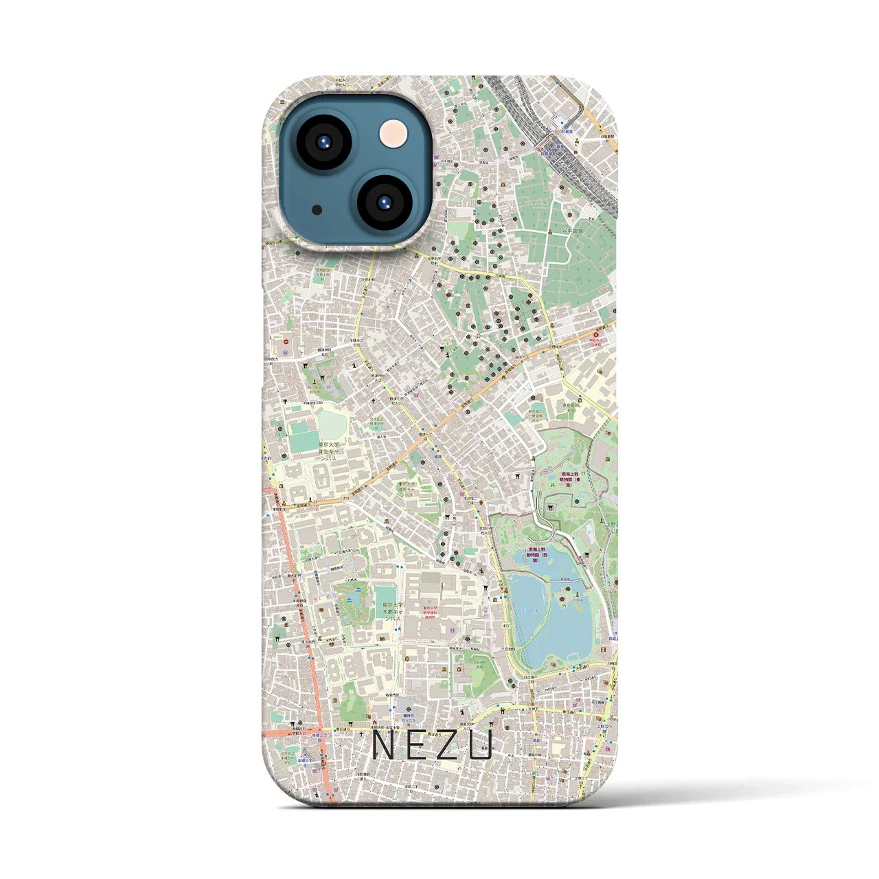 【根津(東京都)】地図柄iPhoneケース(バックカバータイプ)