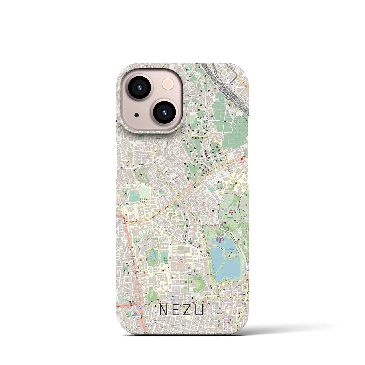 【根津(東京都)】地図柄iPhoneケース(バックカバータイプ)