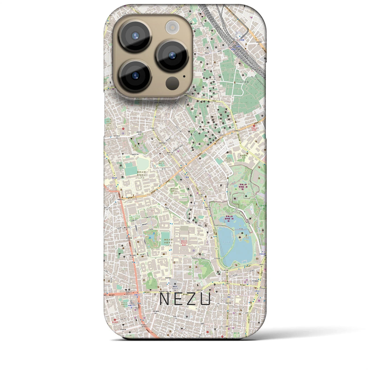 【根津(東京都)】地図柄iPhoneケース(バックカバータイプ)