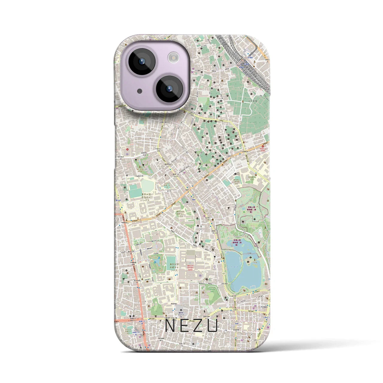 【根津(東京都)】地図柄iPhoneケース(バックカバータイプ)