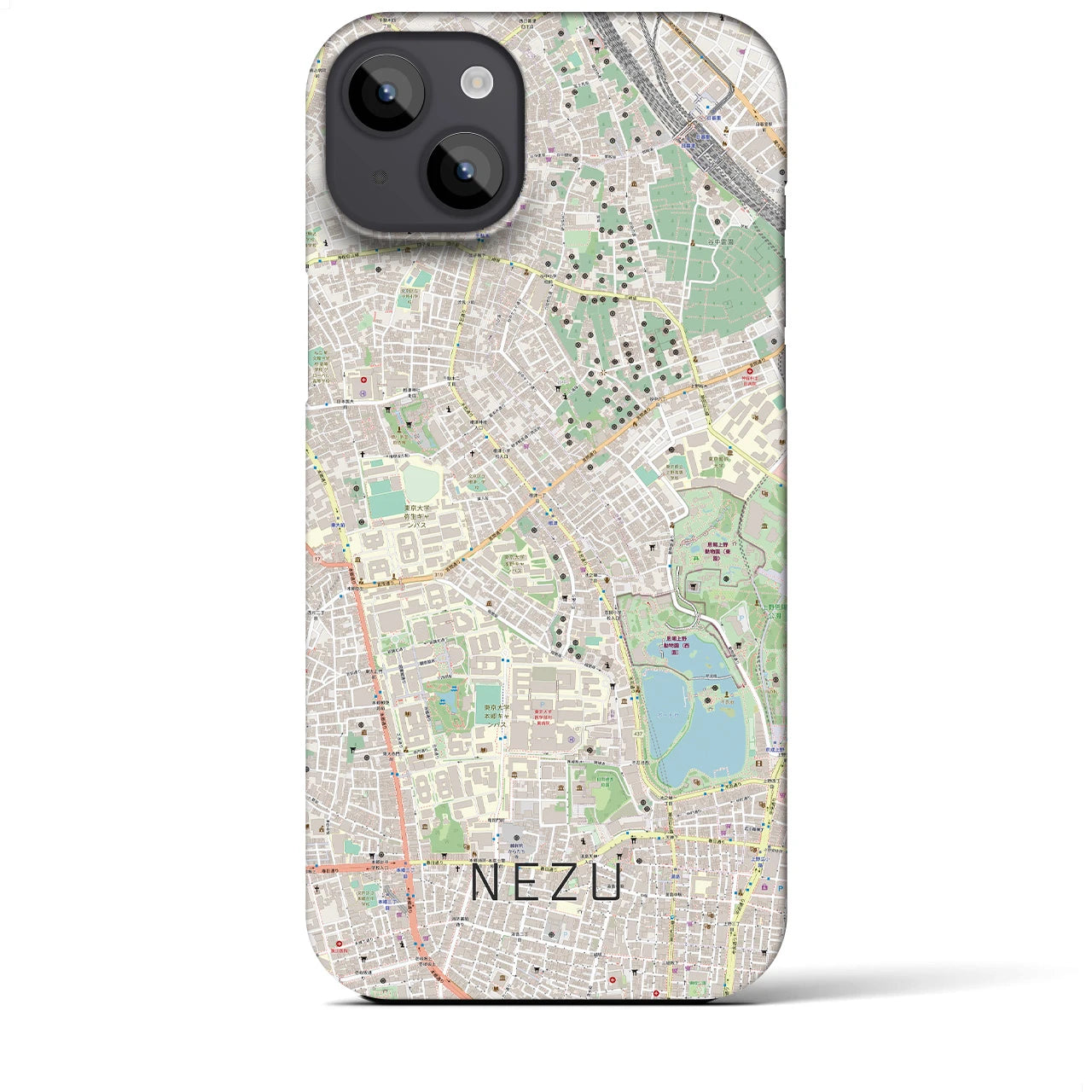 【根津(東京都)】地図柄iPhoneケース(バックカバータイプ)