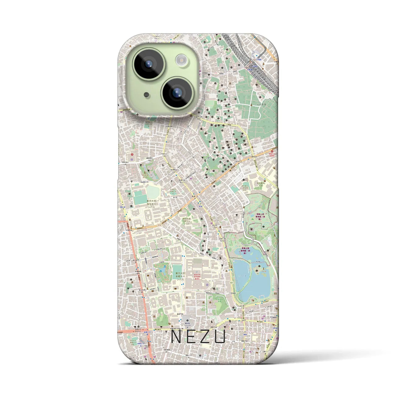 【根津(東京都)】地図柄iPhoneケース(バックカバータイプ)