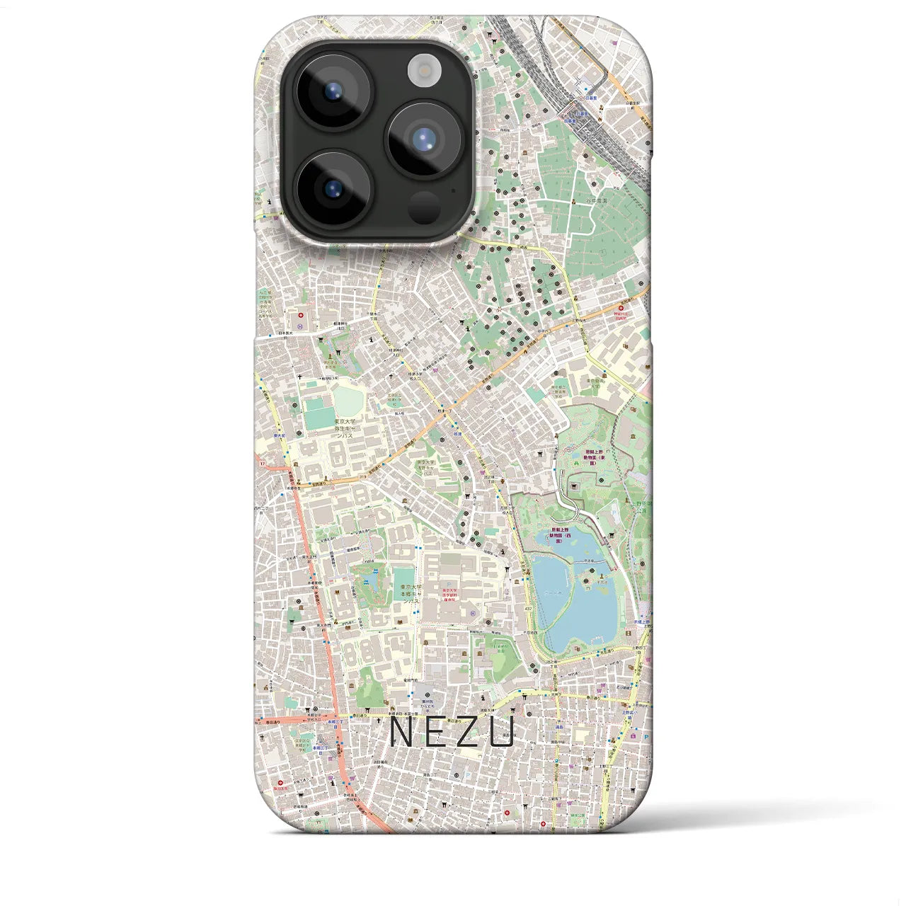 【根津(東京都)】地図柄iPhoneケース(バックカバータイプ)
