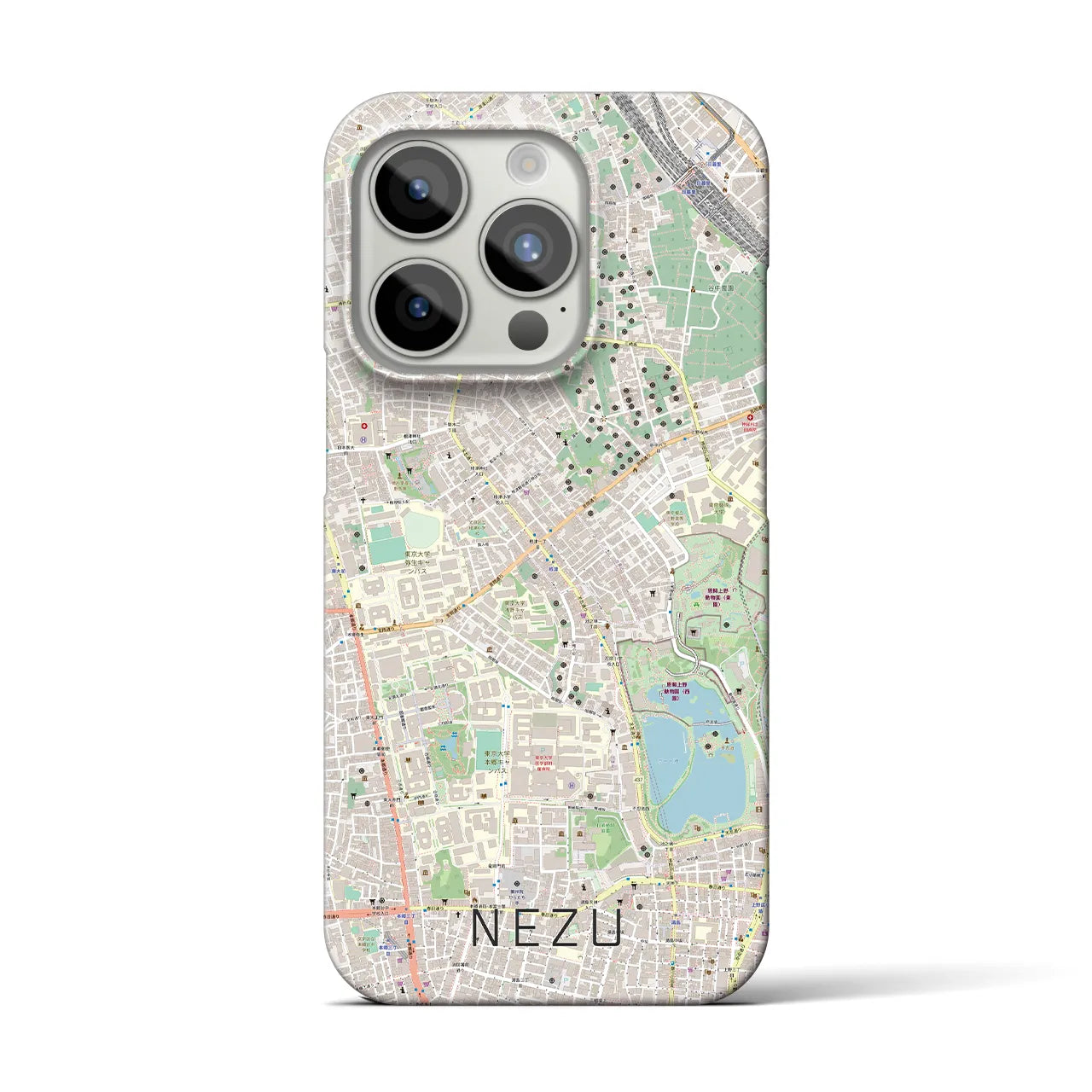 【根津(東京都)】地図柄iPhoneケース(バックカバータイプ)