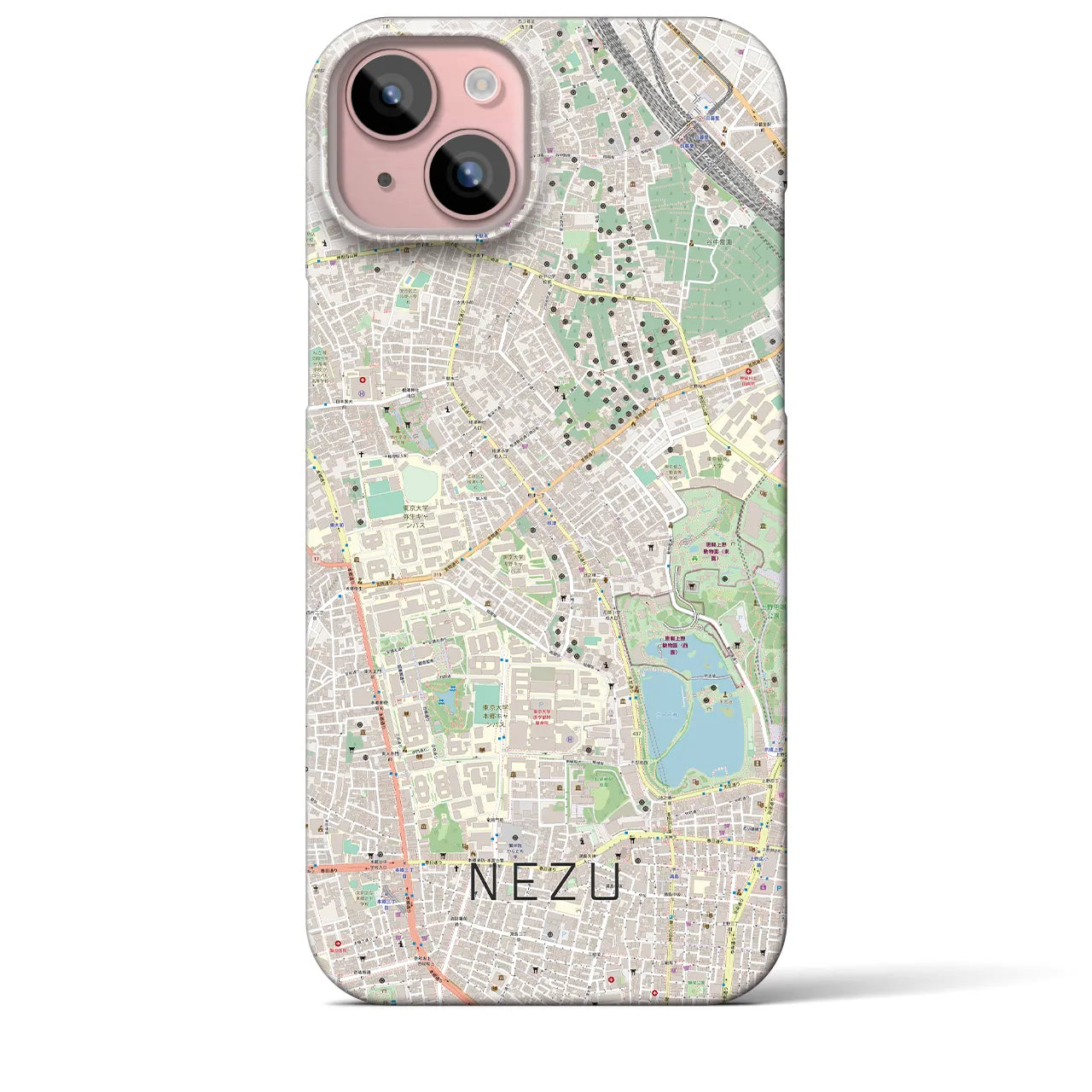 【根津(東京都)】地図柄iPhoneケース(バックカバータイプ)