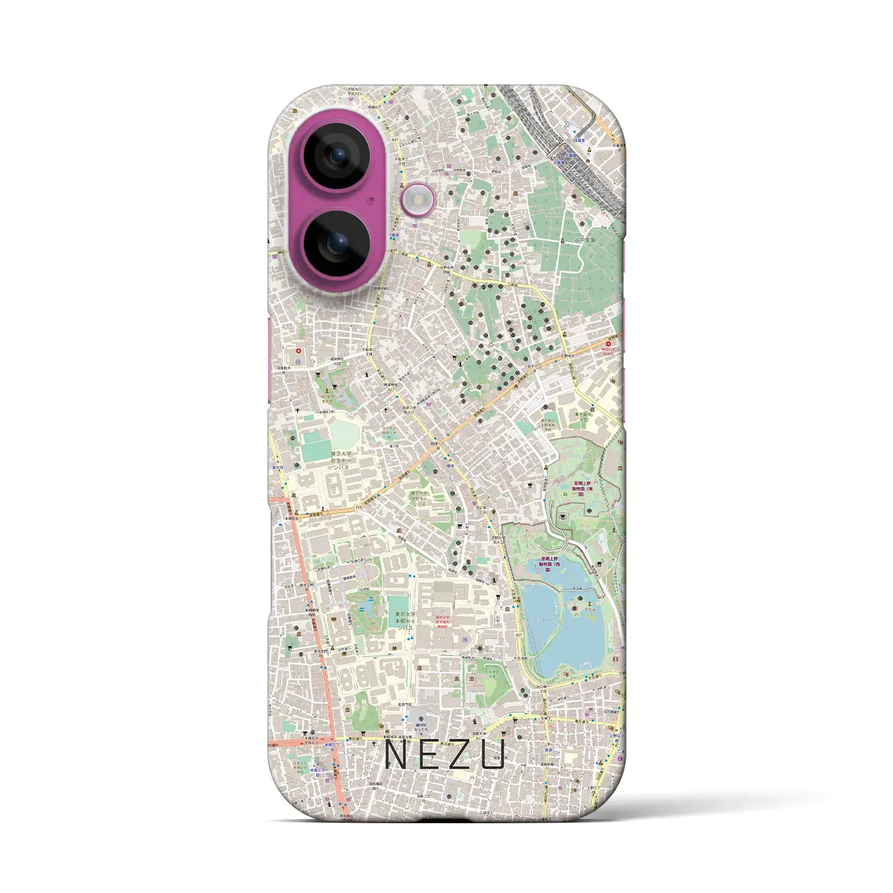 【根津(東京都)】地図柄iPhoneケース(バックカバータイプ)