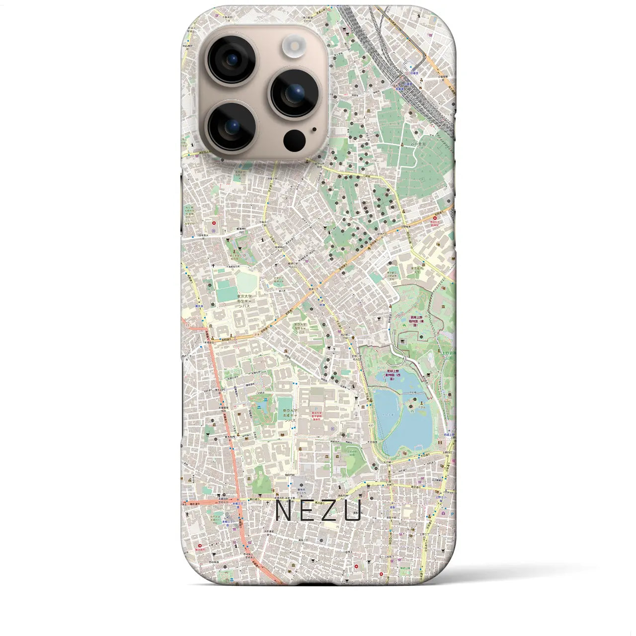 【根津(東京都)】地図柄iPhoneケース(バックカバータイプ)
