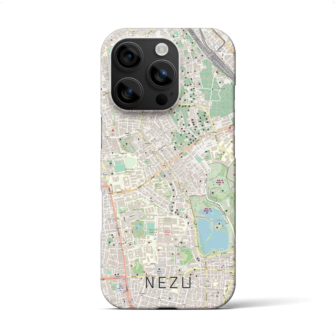 【根津(東京都)】地図柄iPhoneケース(バックカバータイプ)