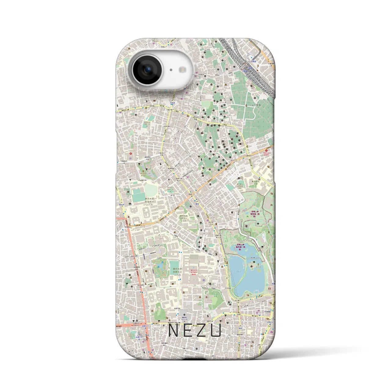 【根津(東京都)】地図柄iPhoneケース(バックカバータイプ)