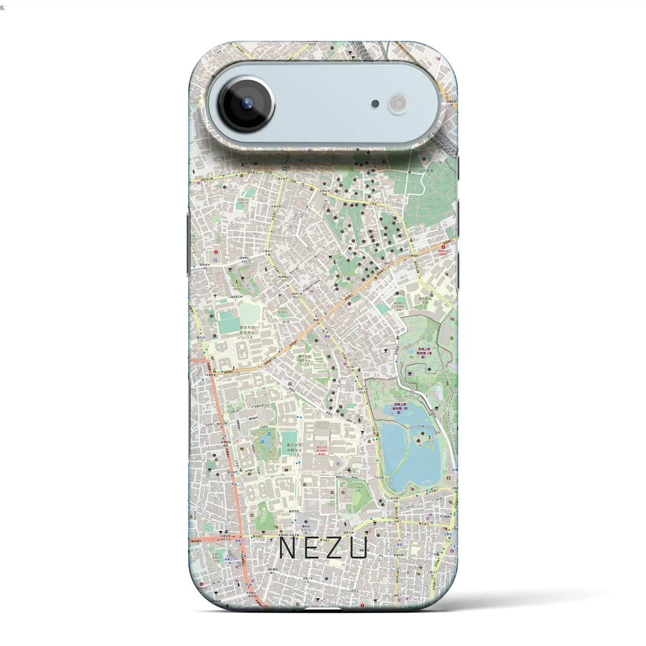 【根津(東京都)】地図柄iPhoneケース(バックカバータイプ)