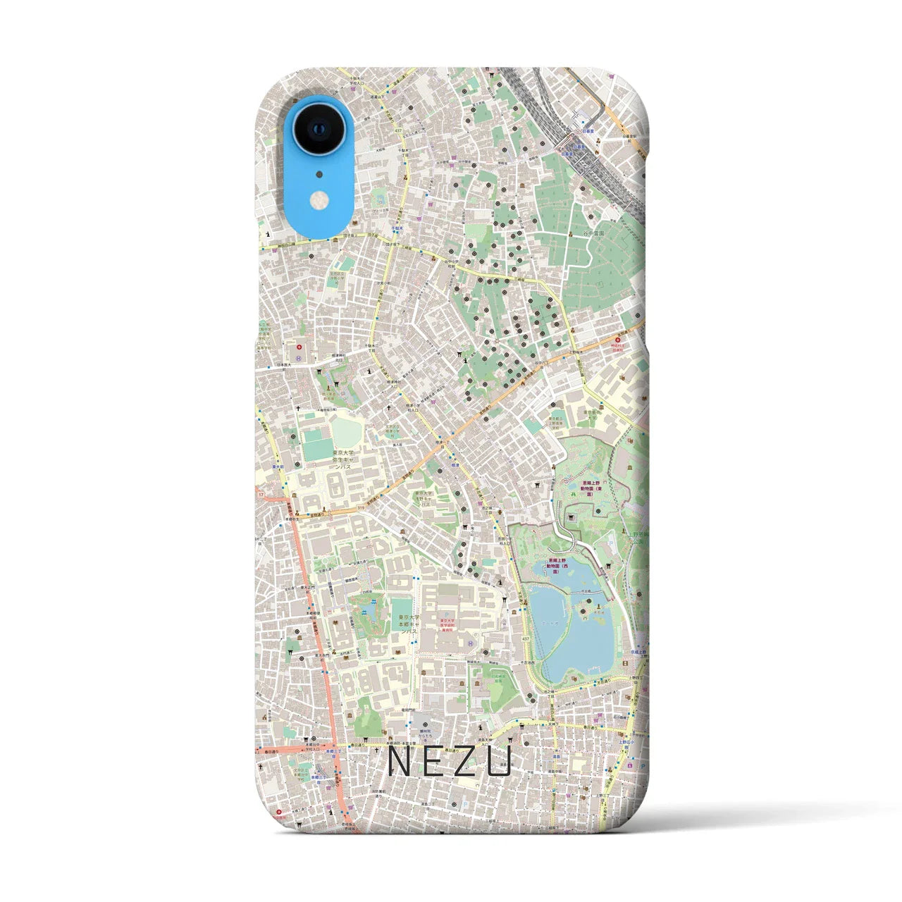 【根津(東京都)】地図柄iPhoneケース(バックカバータイプ)