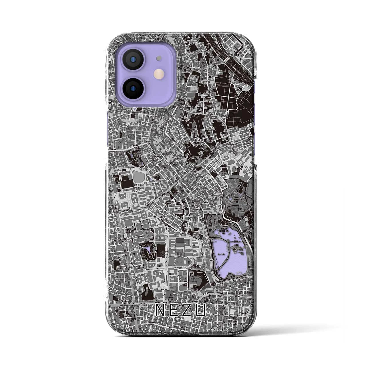 【根津(東京都)】地図柄iPhoneケース(クリアタイプ)
