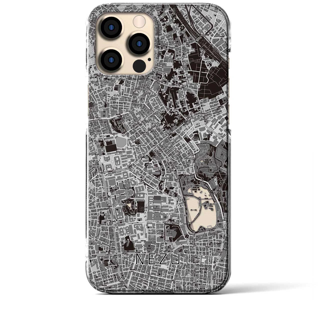 【根津(東京都)】地図柄iPhoneケース(クリアタイプ)