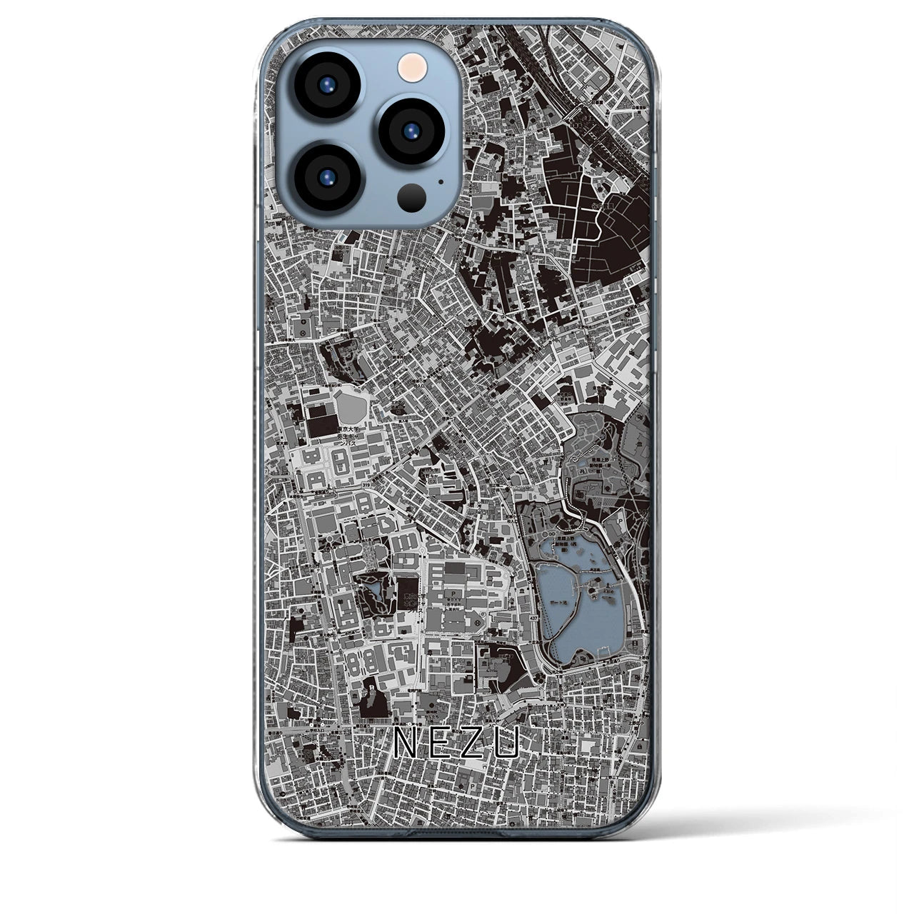 【根津(東京都)】地図柄iPhoneケース(クリアタイプ)