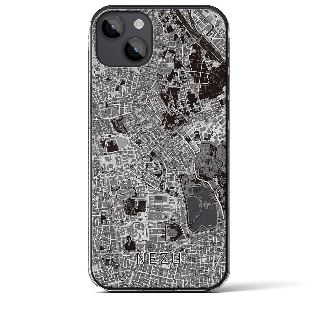 【根津(東京都)】地図柄iPhoneケース(クリアタイプ)
