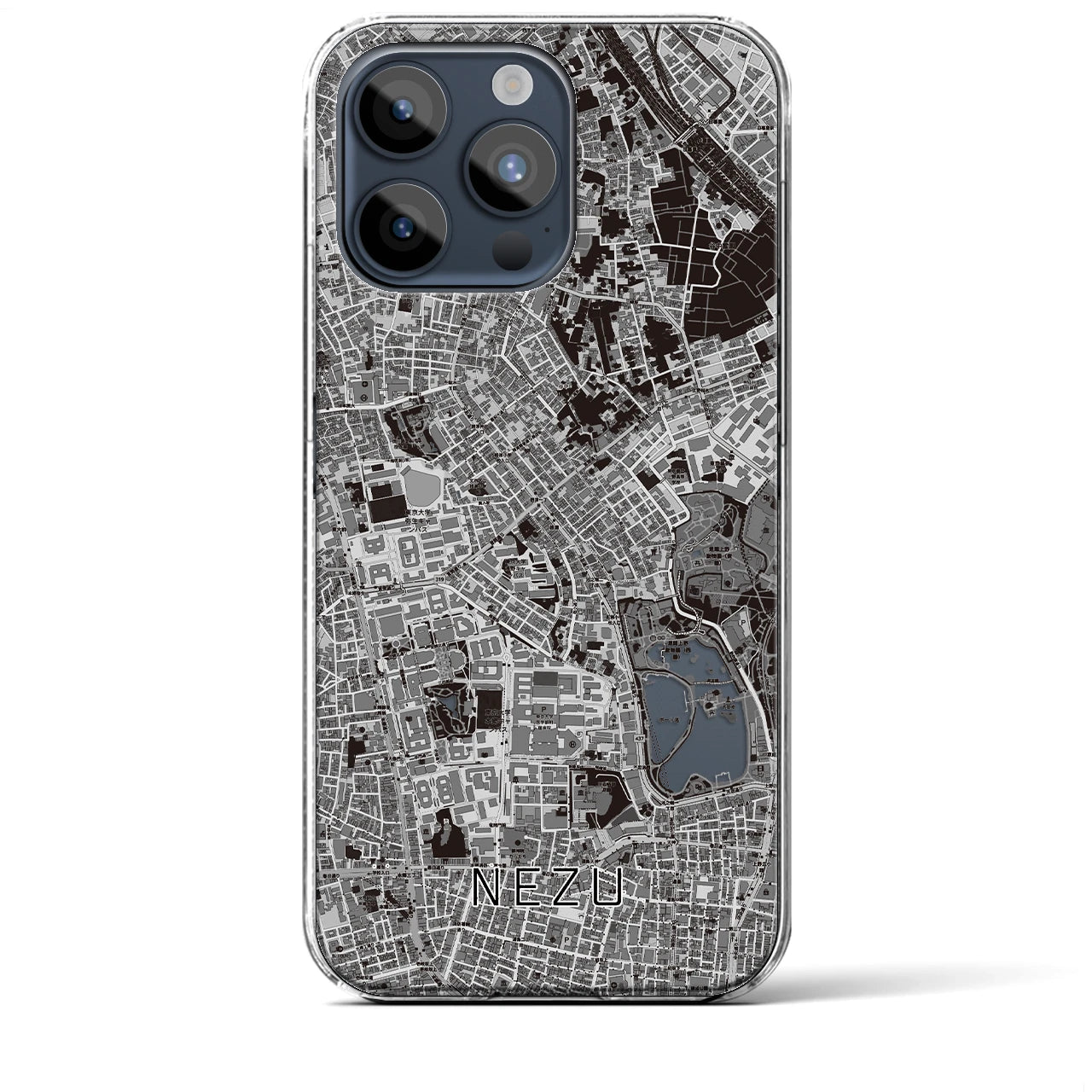 【根津(東京都)】地図柄iPhoneケース(クリアタイプ)