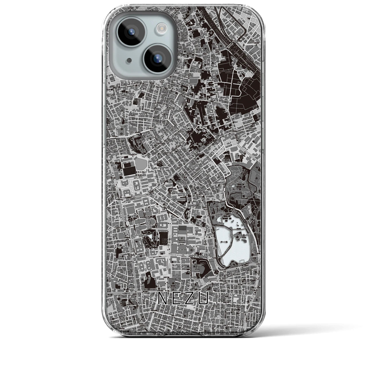 【根津(東京都)】地図柄iPhoneケース(クリアタイプ)