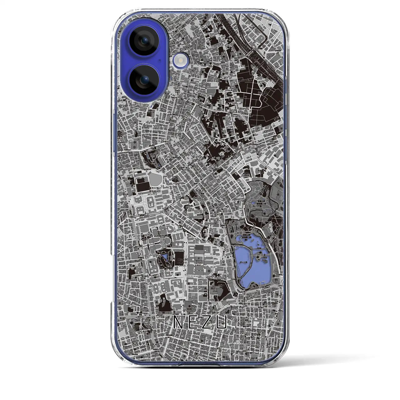 【根津(東京都)】地図柄iPhoneケース(クリアタイプ)
