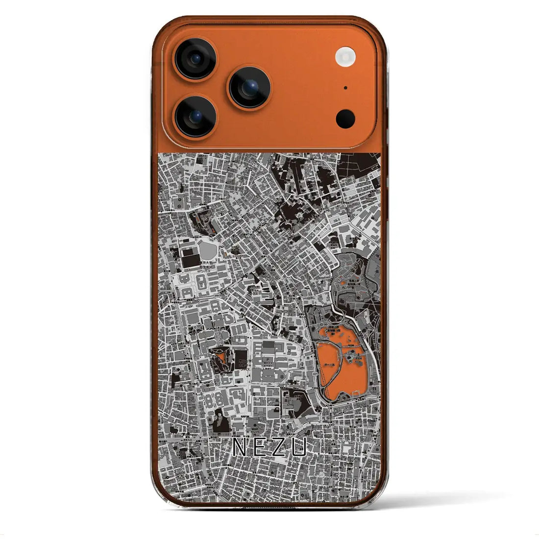 【根津(東京都)】地図柄iPhoneケース(クリアタイプ)