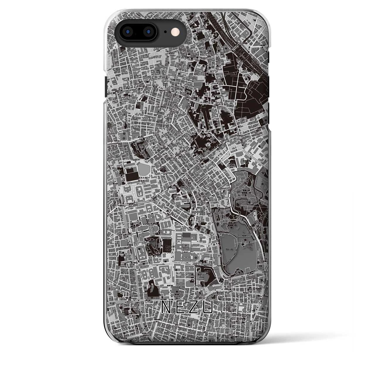 【根津(東京都)】地図柄iPhoneケース(クリアタイプ)