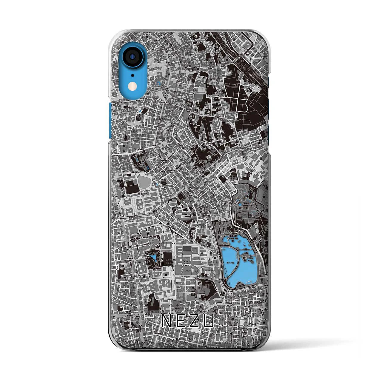 【根津(東京都)】地図柄iPhoneケース(クリアタイプ)