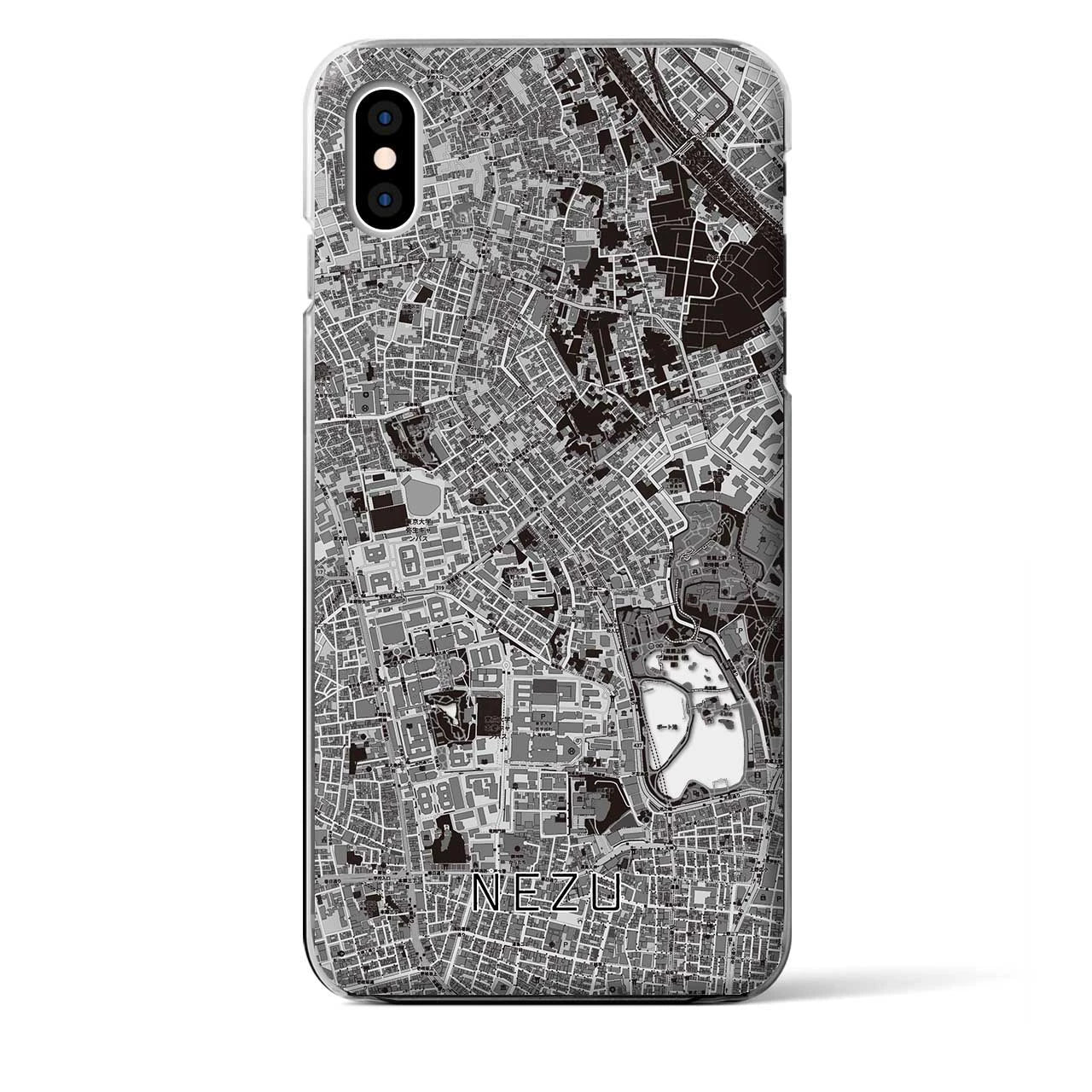 【根津(東京都)】地図柄iPhoneケース(クリアタイプ)