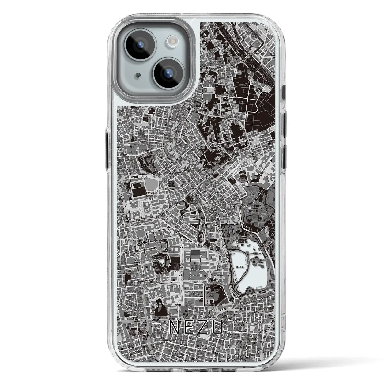 【根津(東京都)】地図柄iPhoneケース(MagSafeタイプ)
