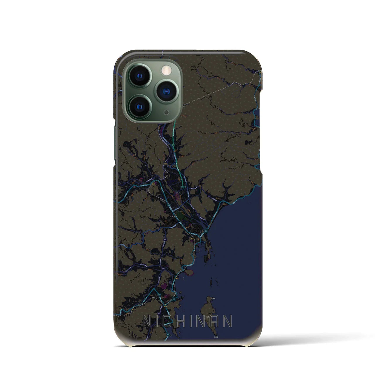 【日南(宮崎県)】地図柄iPhoneケース(バックカバータイプ)