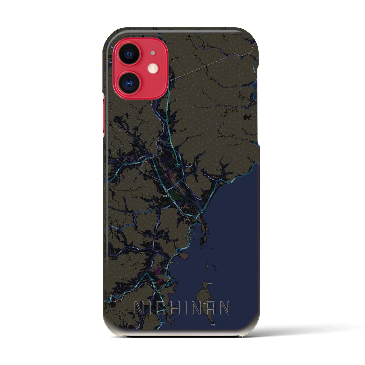 【日南(宮崎県)】地図柄iPhoneケース(バックカバータイプ)