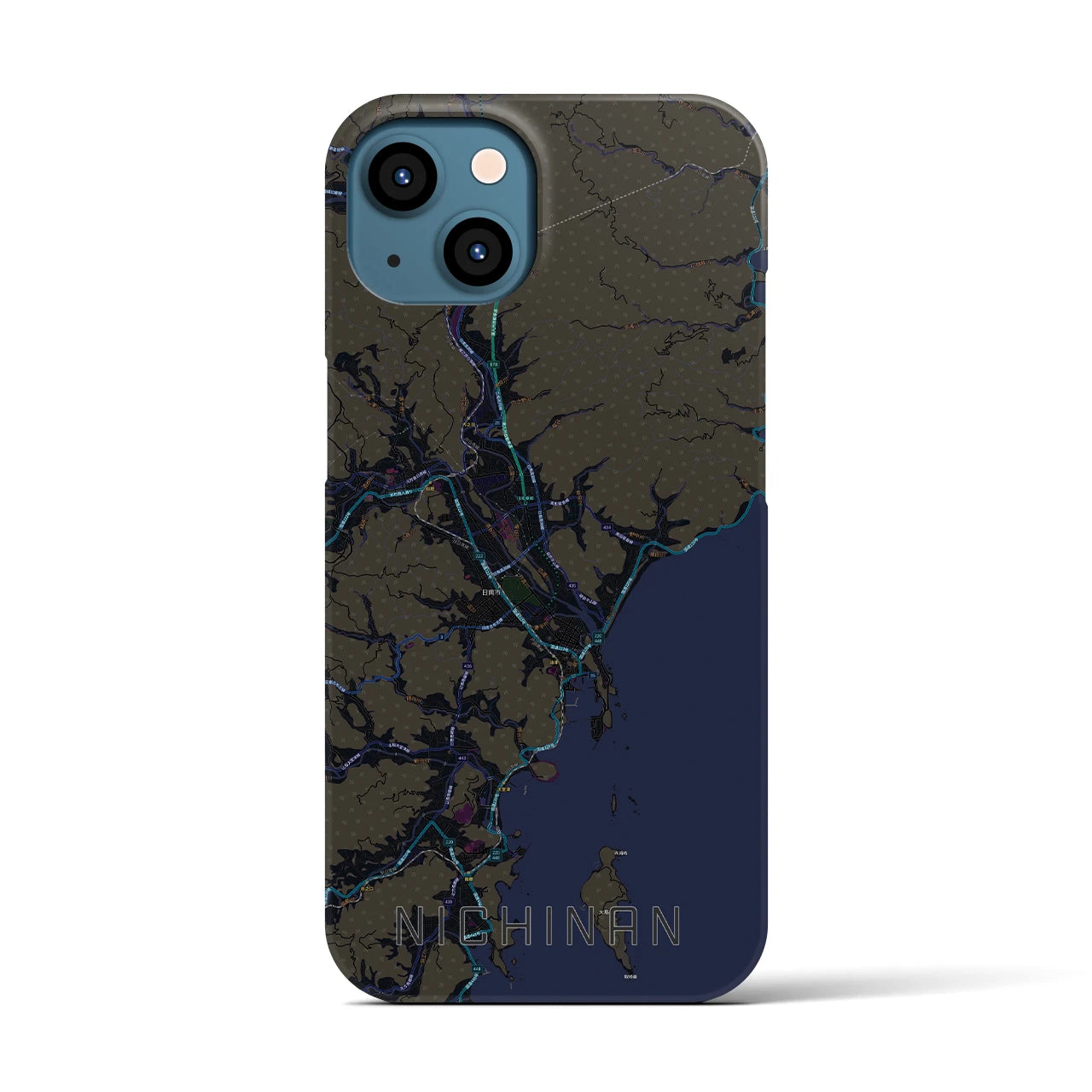 【日南(宮崎県)】地図柄iPhoneケース(バックカバータイプ)