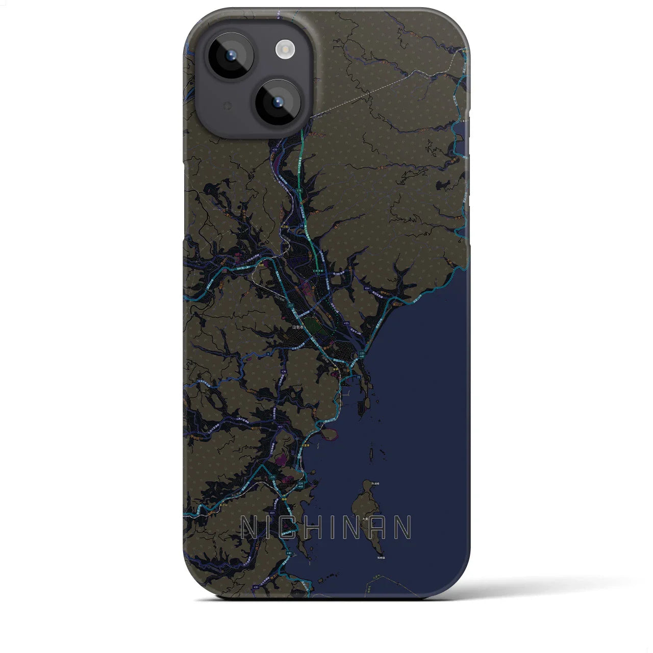 【日南(宮崎県)】地図柄iPhoneケース(バックカバータイプ)