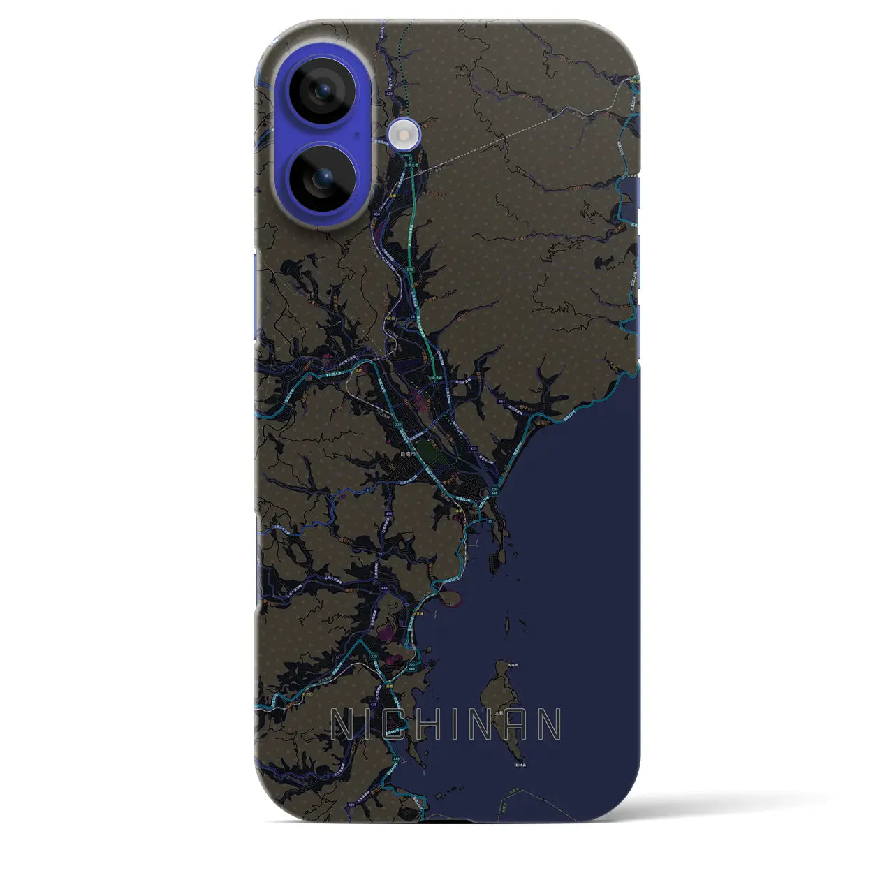 【日南(宮崎県)】地図柄iPhoneケース(バックカバータイプ)