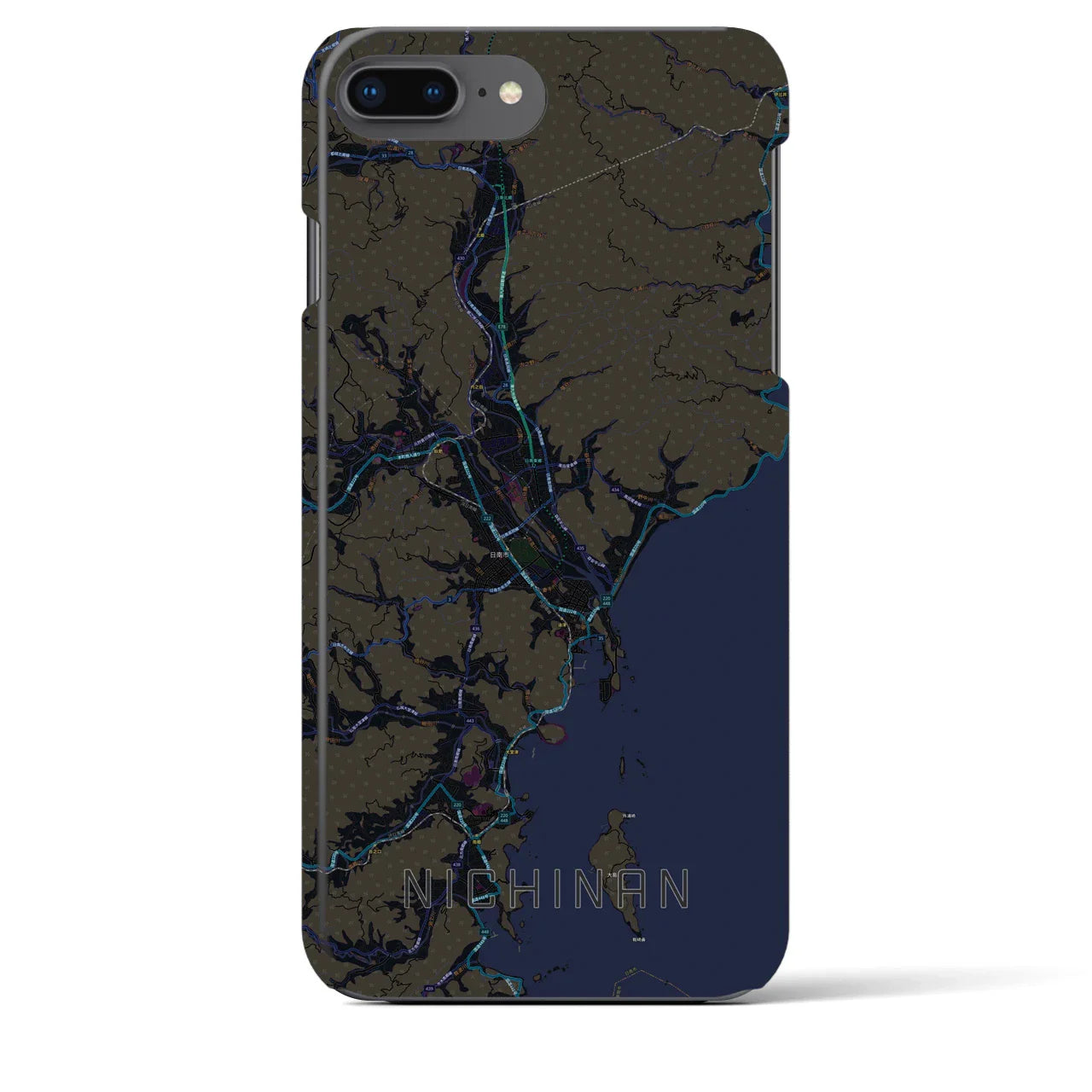 【日南(宮崎県)】地図柄iPhoneケース(バックカバータイプ)