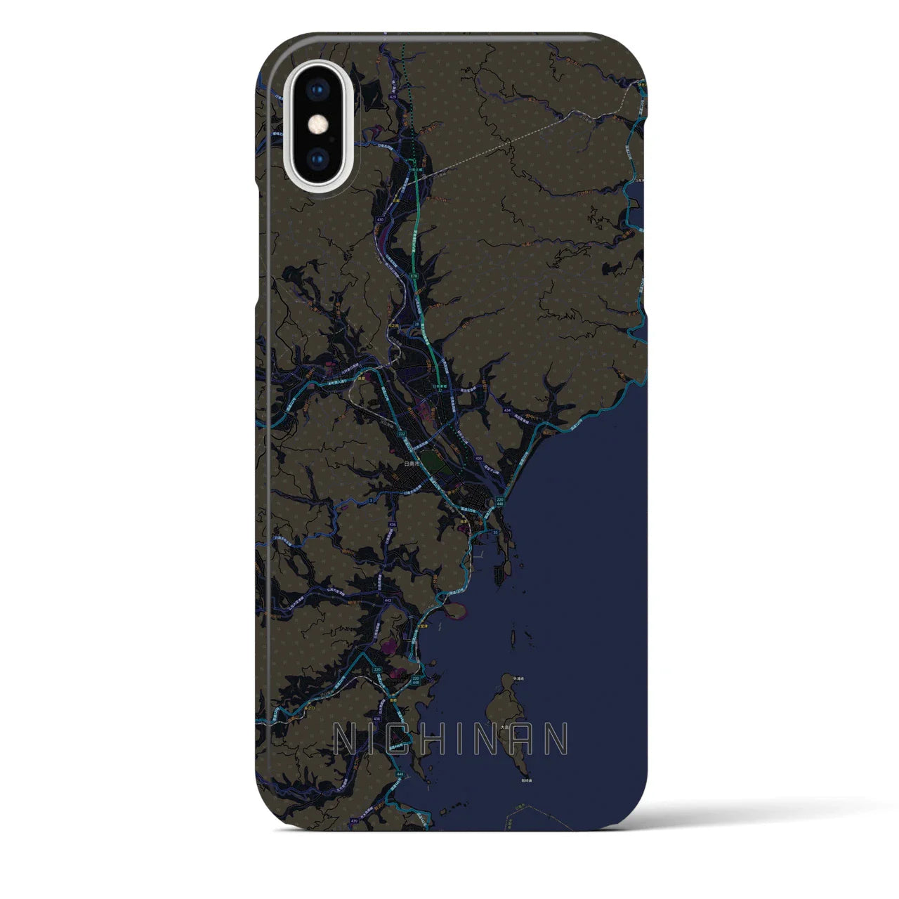 【日南(宮崎県)】地図柄iPhoneケース(バックカバータイプ)