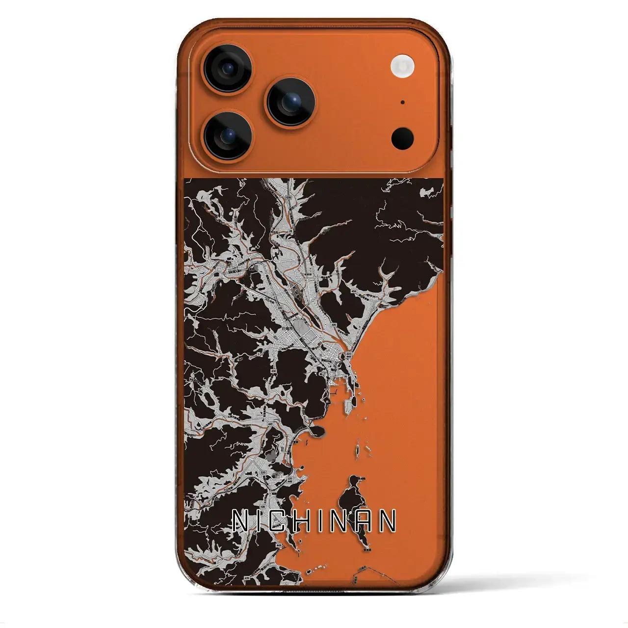 【日南(宮崎県)】地図柄iPhoneケース(クリアタイプ)モノトーン・iPhone 17 Pro Max 用