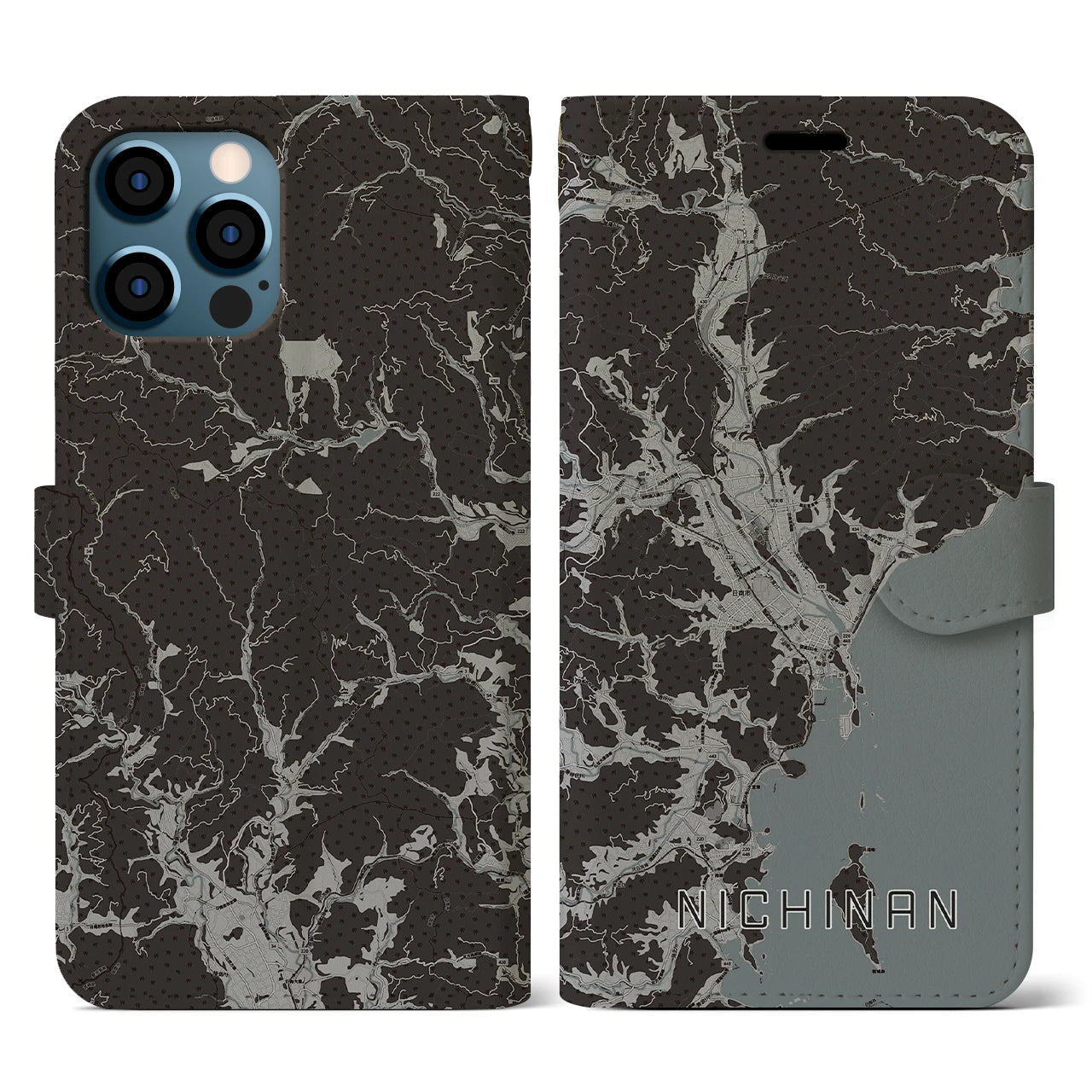 【日南(宮崎県)】地図柄iPhoneケース(手帳タイプ)