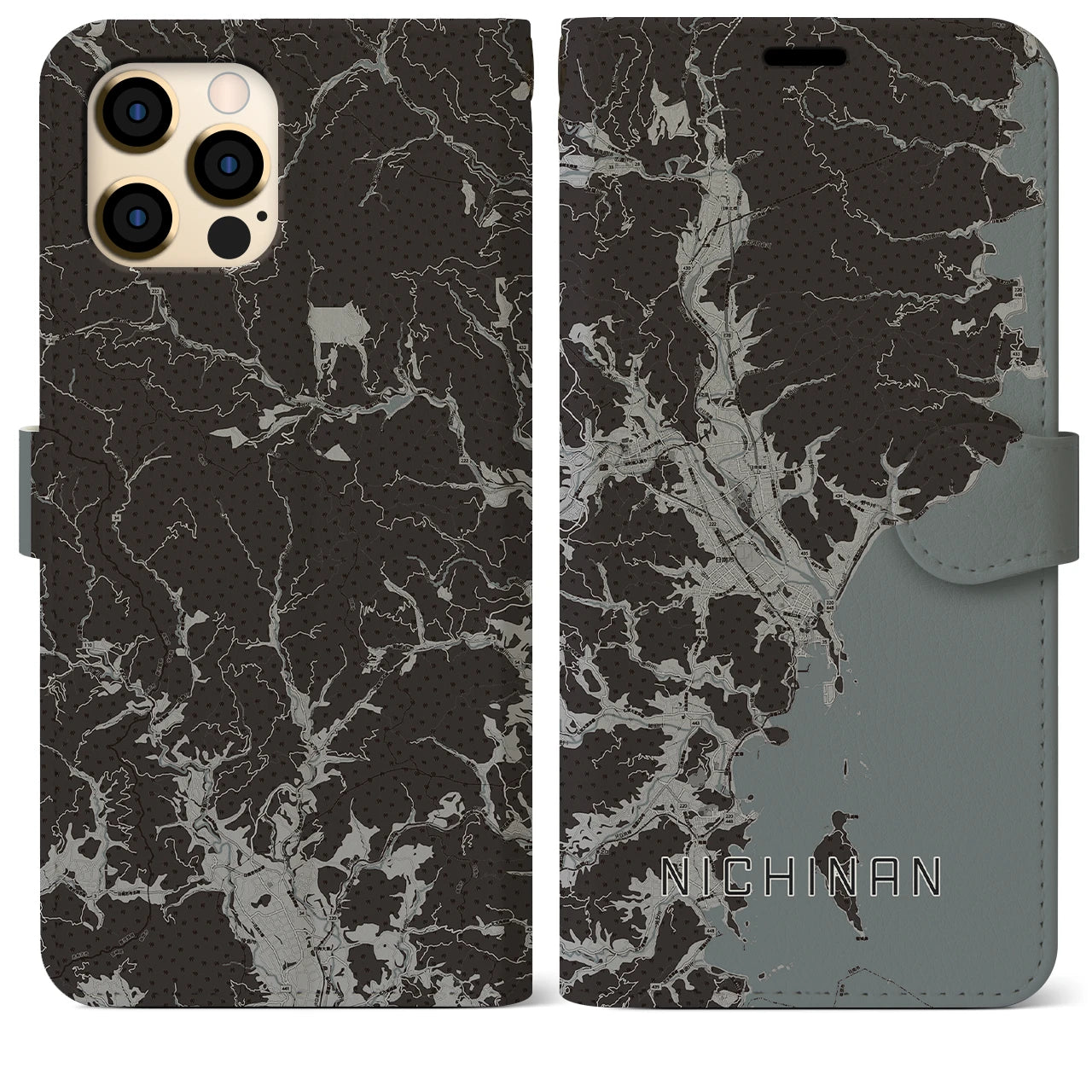 【日南(宮崎県)】地図柄iPhoneケース(手帳タイプ)