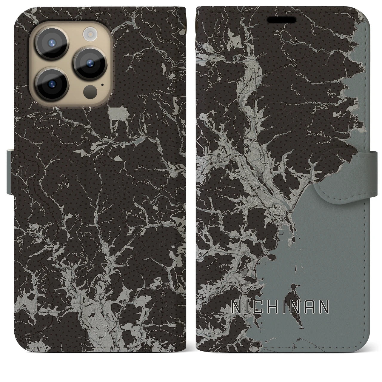 【日南(宮崎県)】地図柄iPhoneケース(手帳タイプ)