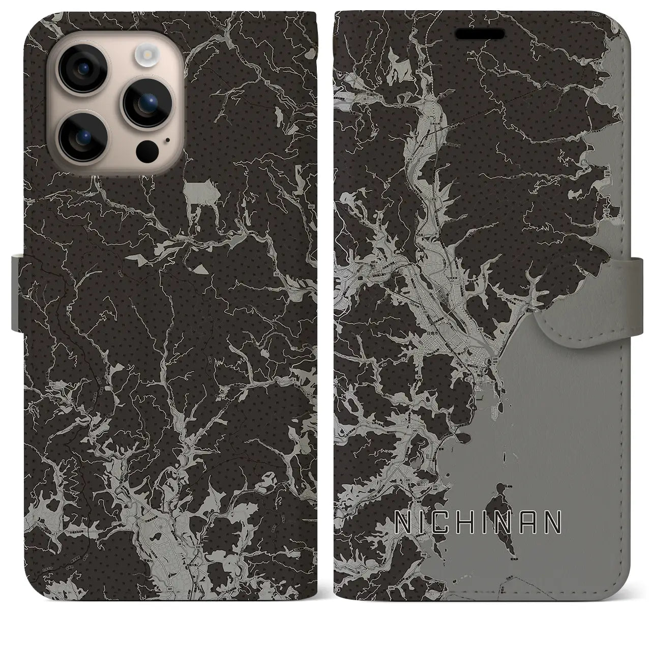 【日南(宮崎県)】地図柄iPhoneケース(手帳タイプ)