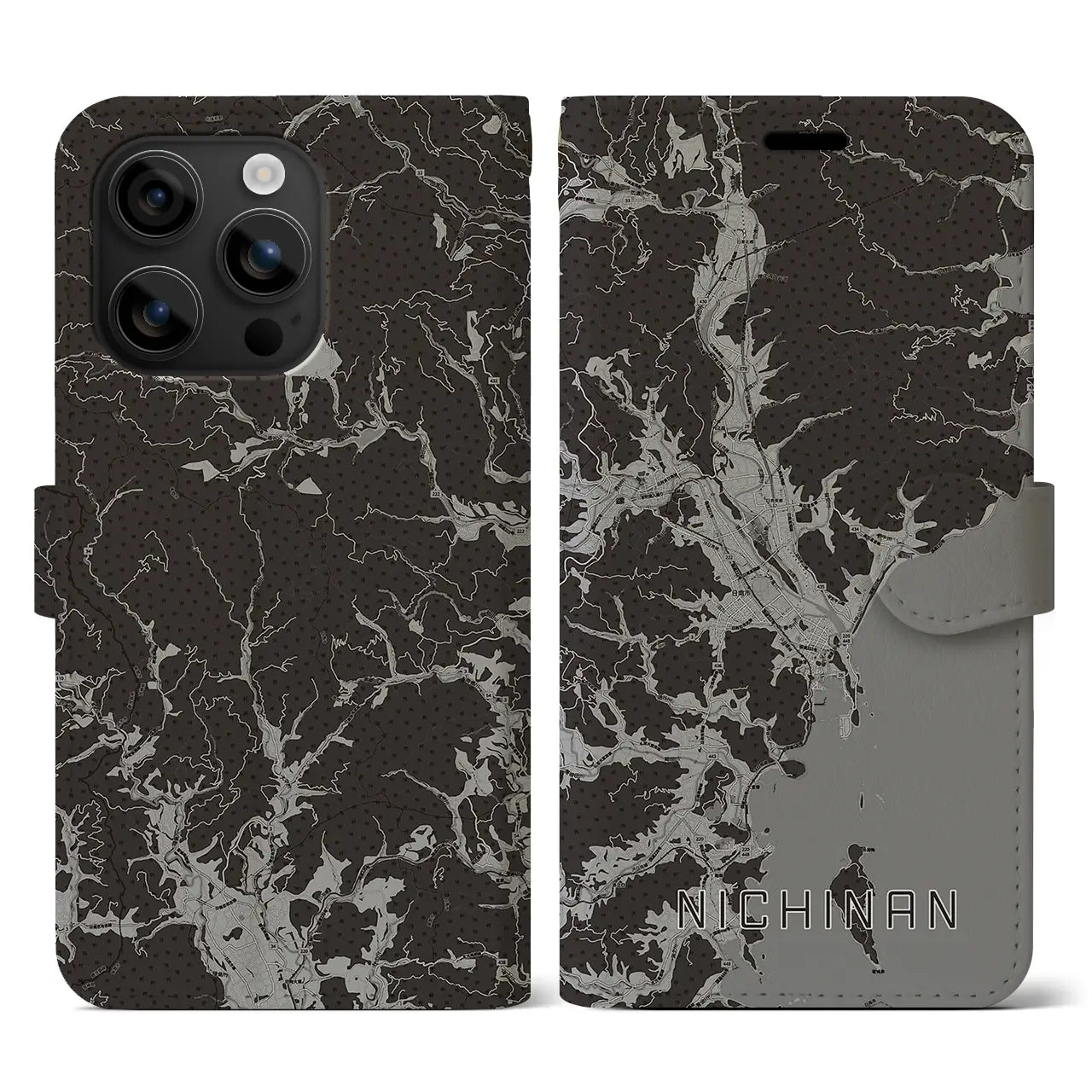 【日南(宮崎県)】地図柄iPhoneケース(手帳タイプ)