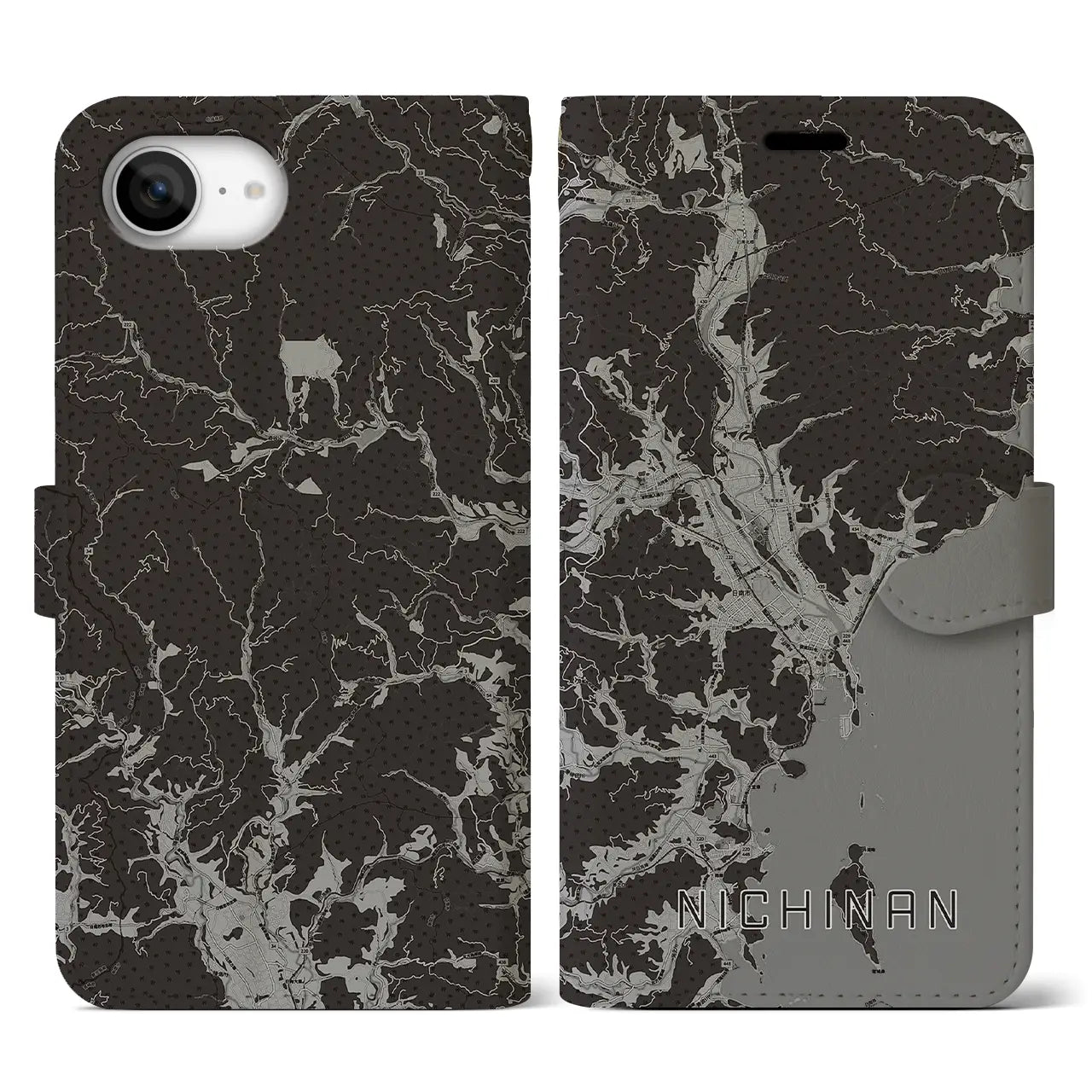 【日南(宮崎県)】地図柄iPhoneケース(手帳タイプ)