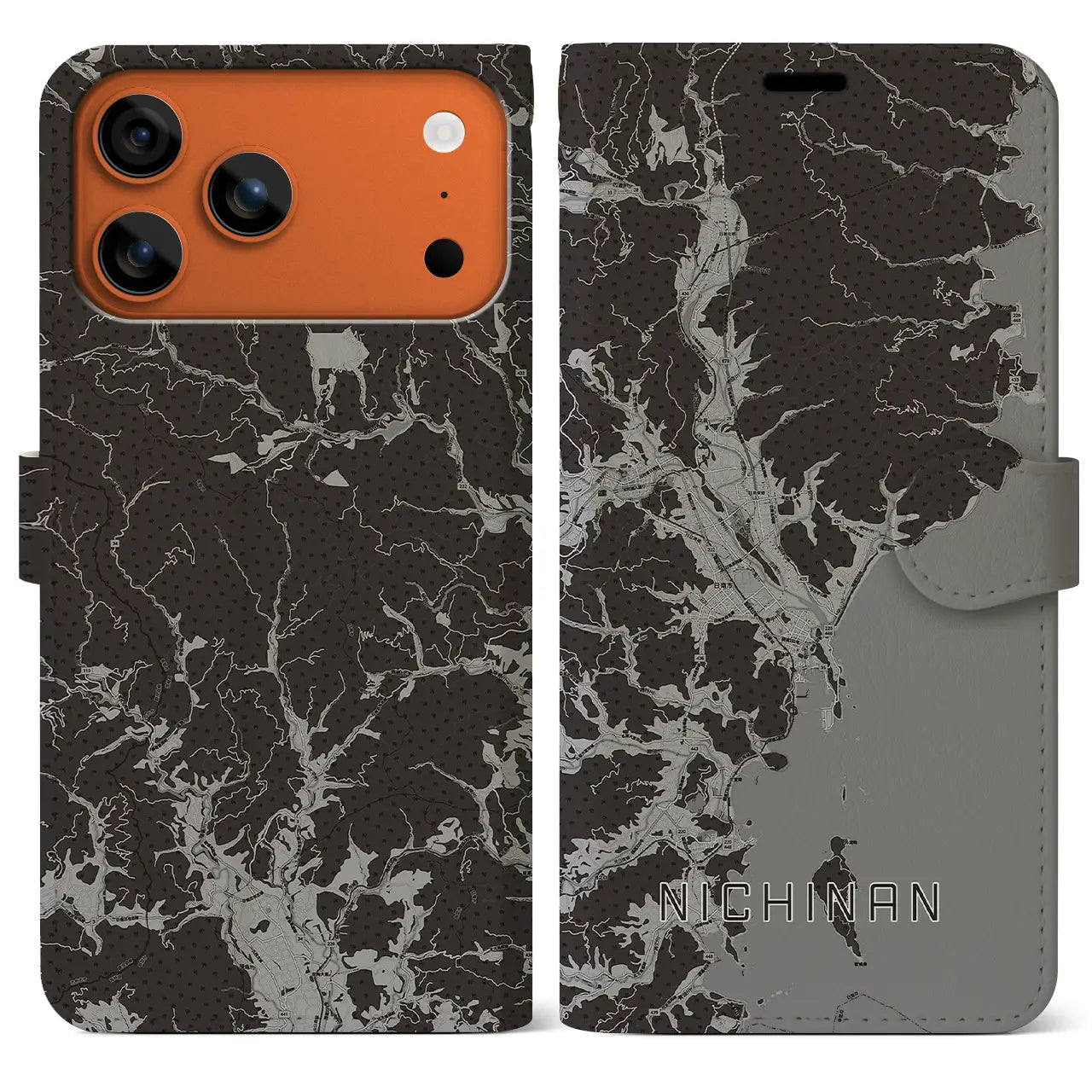 【日南(宮崎県)】地図柄iPhoneケース(手帳タイプ)