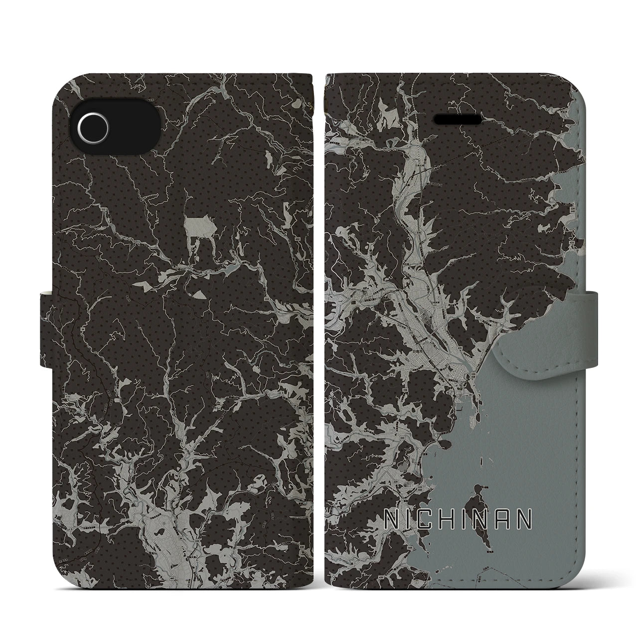 【日南(宮崎県)】地図柄iPhoneケース(手帳タイプ)