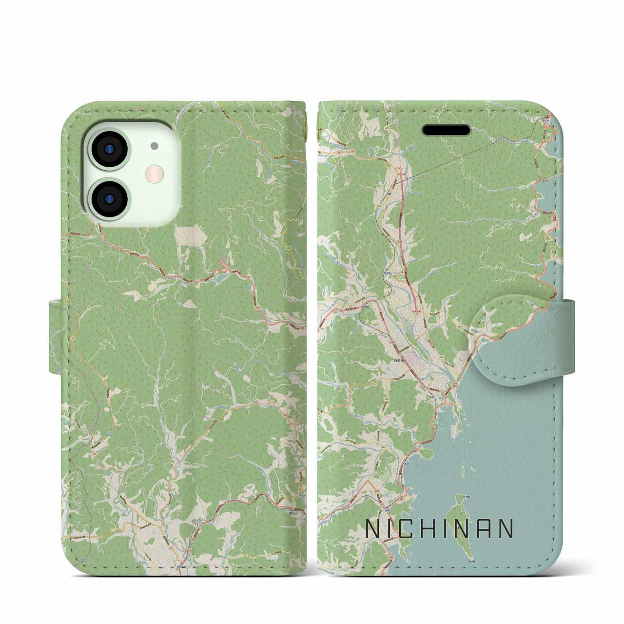 【日南(宮崎県)】地図柄iPhoneケース(手帳タイプ)