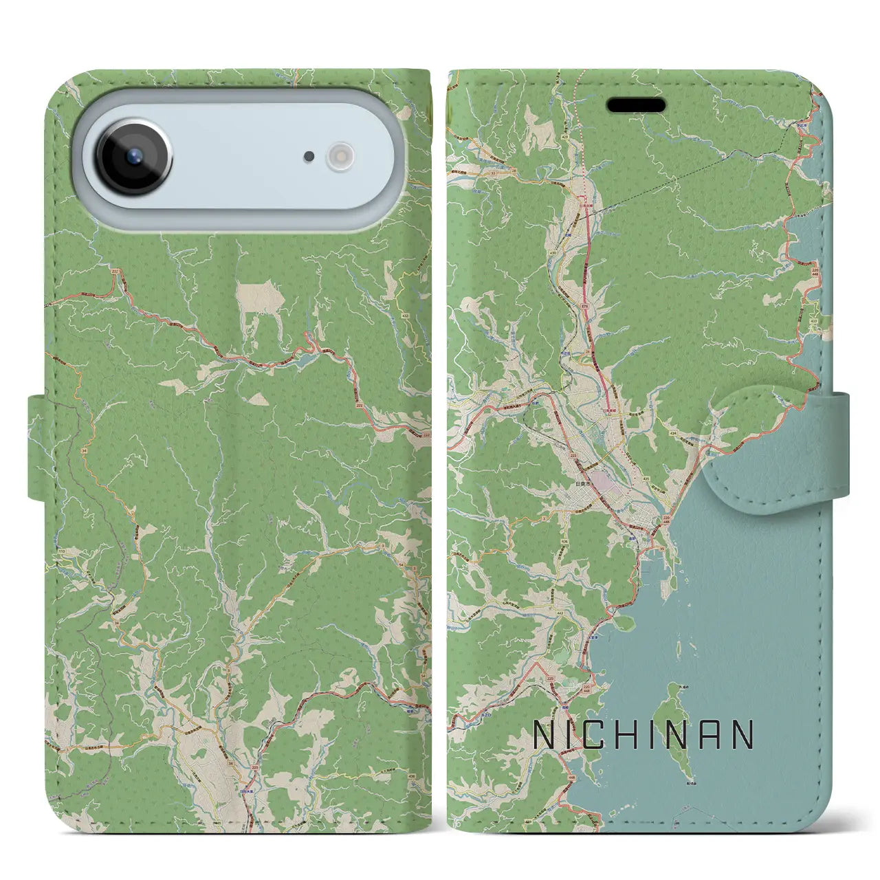 【日南(宮崎県)】地図柄iPhoneケース(手帳タイプ)