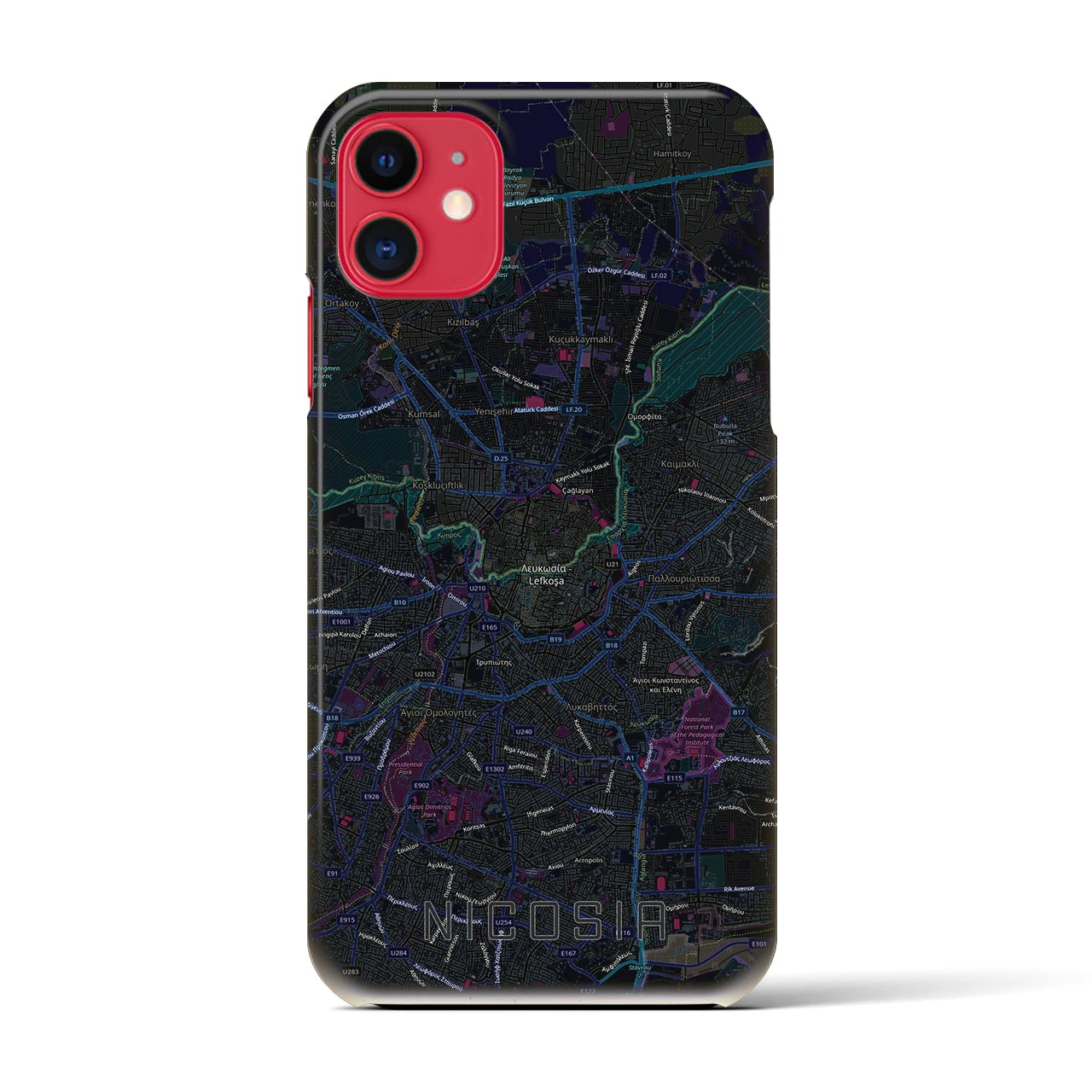 【ニコシア(キプロス)】地図柄iPhoneケース(バックカバータイプ)