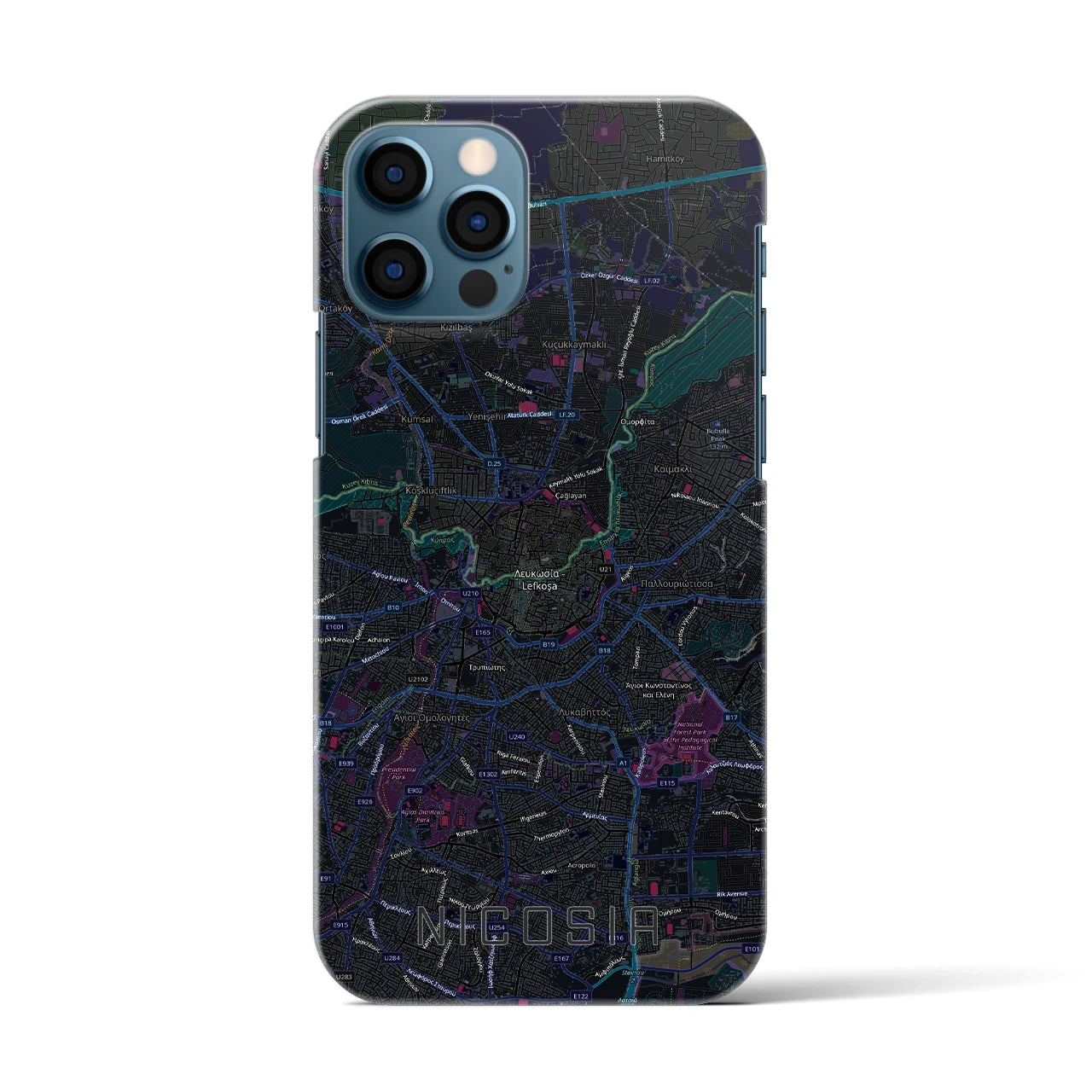 【ニコシア(キプロス)】地図柄iPhoneケース(バックカバータイプ)